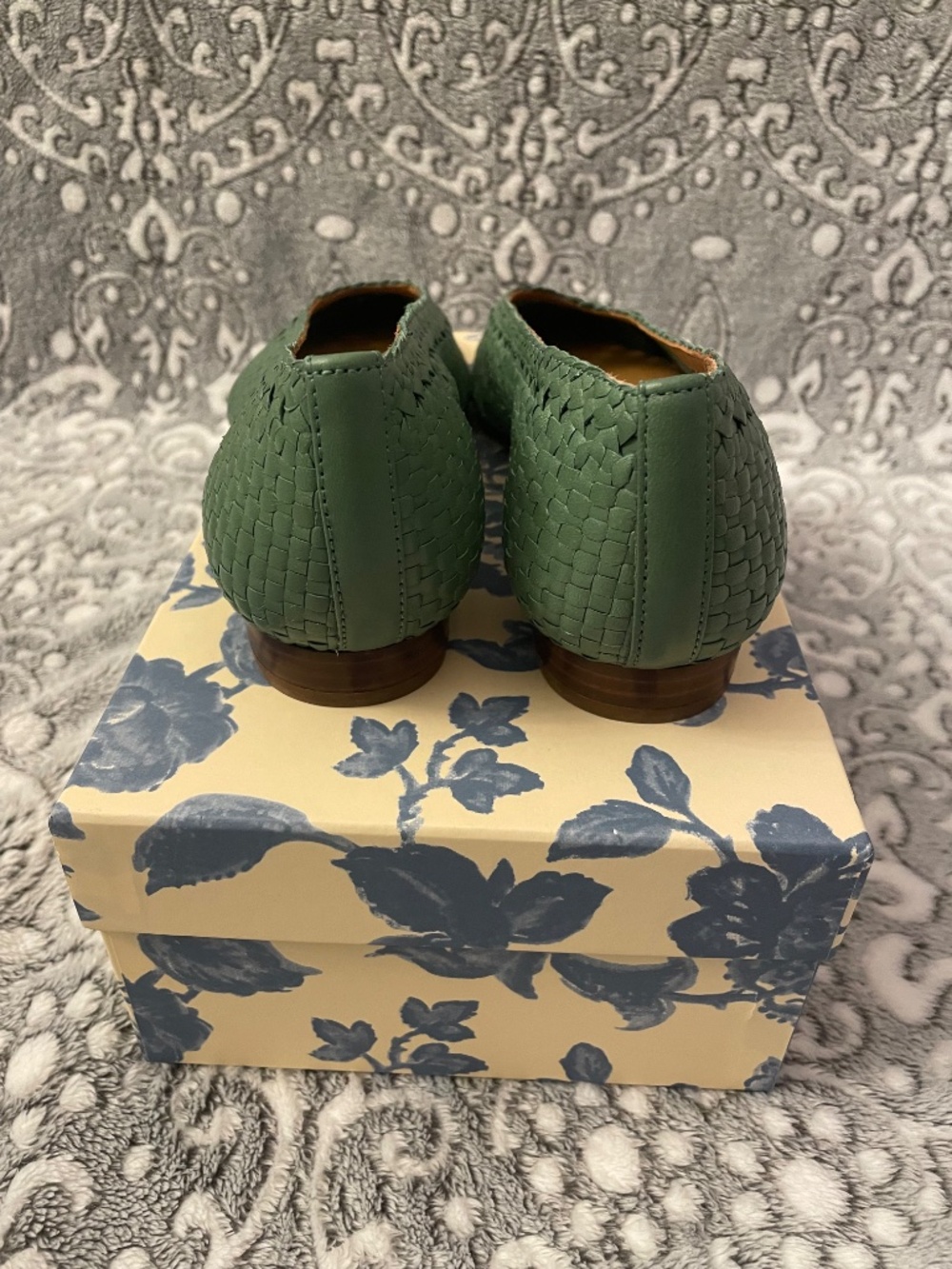 New in Box- Sezane Anya Ballerina Low Vert Green Woven - Size 38 - Picture 5 of 8